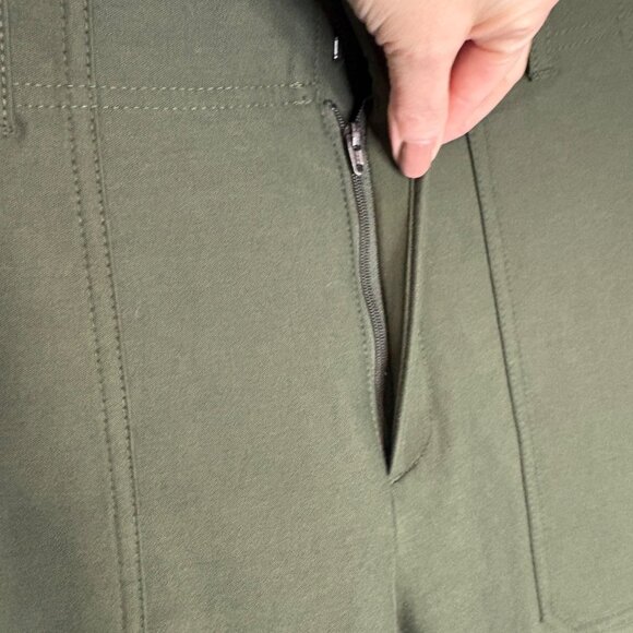 Athleta Skyline High Rise Barrel Leg Pant Aspen Olive-sz 14 Petite - Picture 6 of 12